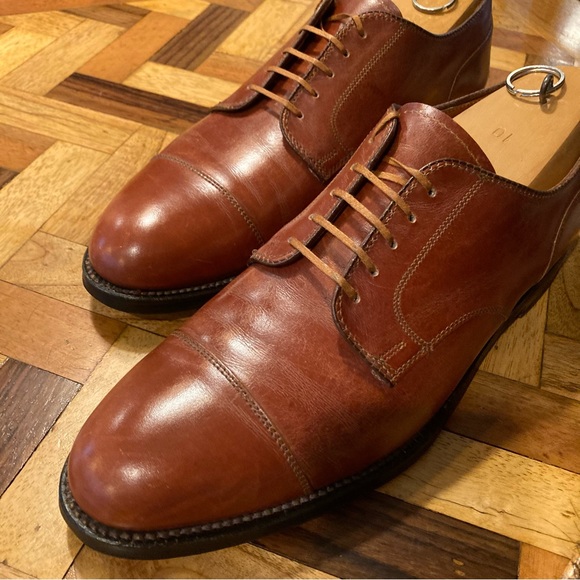 Alden 972 Cap Toe Derby Blucher Dress Shoes Brown Leather 11.5A/C US - Picture 3 of 10